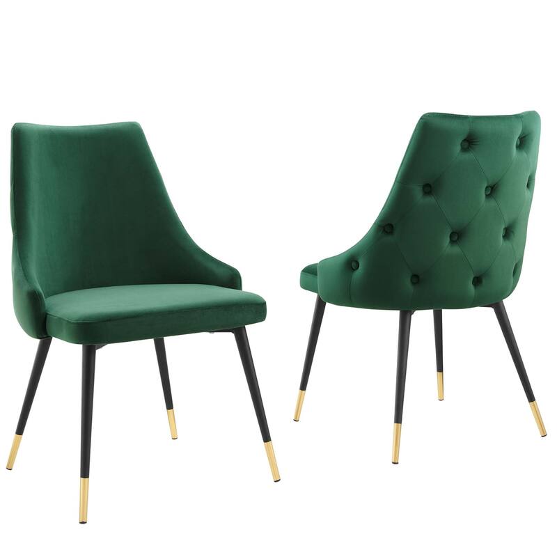 Modway Adorn Dining Side Chair Performance Velvet in Navy, Set of 2