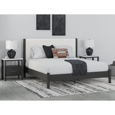 Signature Design by Ashley Cadmori Upholstered Panel Platform Bed