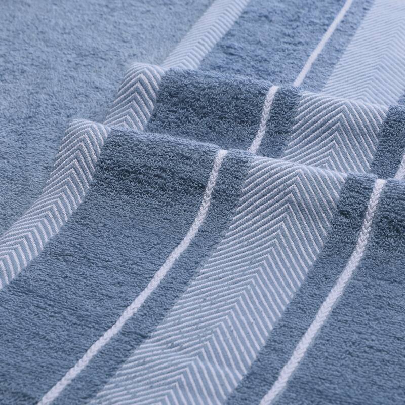 Cotton Bath Towels Set, 2 Pack Soft, Highly Absorbent and Quick Dry Towels Bathroom, Gym, SPA, Yoga 28" x 56" - Blue