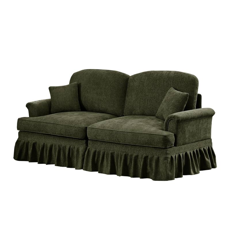 GDFStudio - Elegant Mid Century Oversized 2-Seater 76.4" Chenille Sofa with Flared Arms