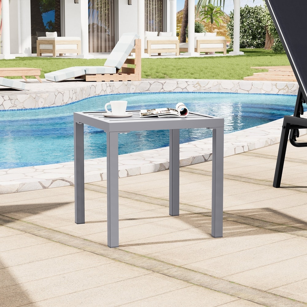 Outdoor Side Table Square Patio End Table