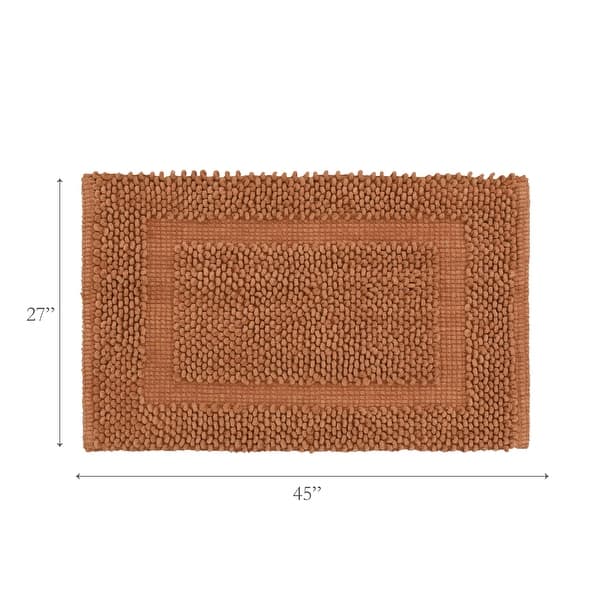 dimension image slide 5 of 30, Sophie Border Ultra-plush Chenille Non-Slip Cotton Bath Mat