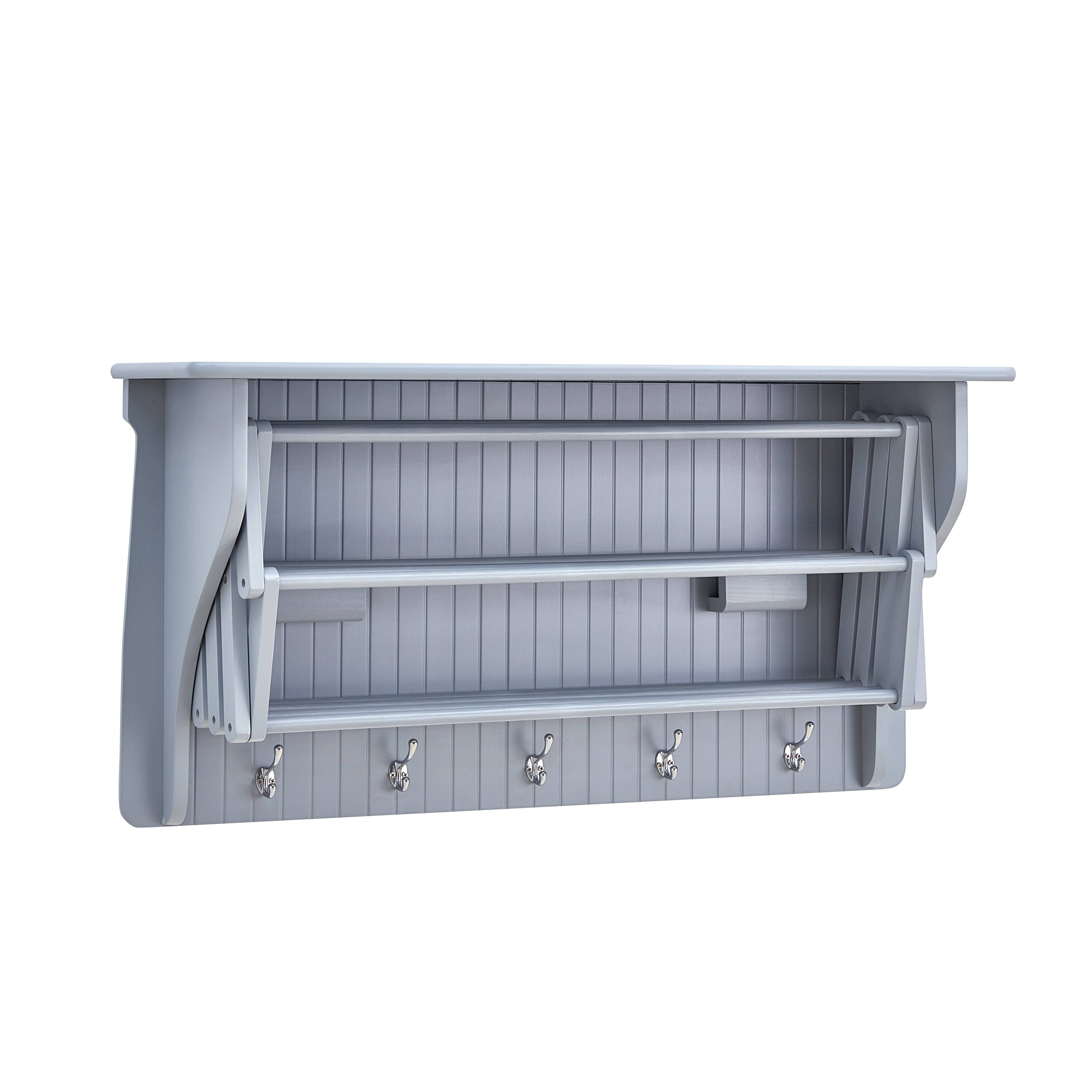 Danya B. Wall Mounted Retractable Accordion Drying Rack Bed Bath