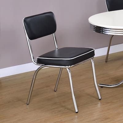 Upholstered Side Chairs，Dining Chair with Chrome Legs (Set of 2)