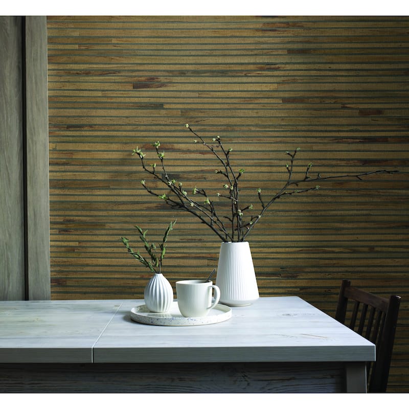 Sartrouville Hyacinth Leaf 36 In W X 24 Ft L Wallpaper - Natural