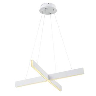 1-Light LED White Frame Chandelier