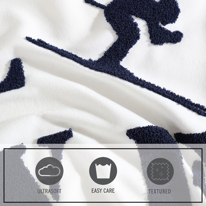 Eddie Bauer Love Ski Blue Throw Pillow