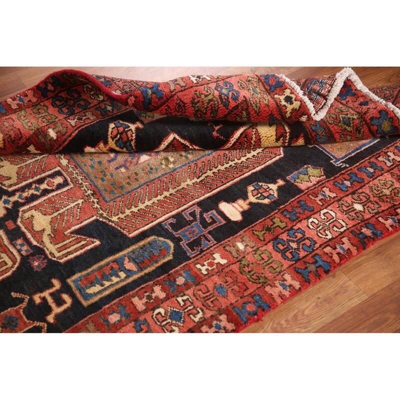 Tribal Meshkin Persian Runner Rug Vintage Wool Carpet - 3'4"x 9'5"