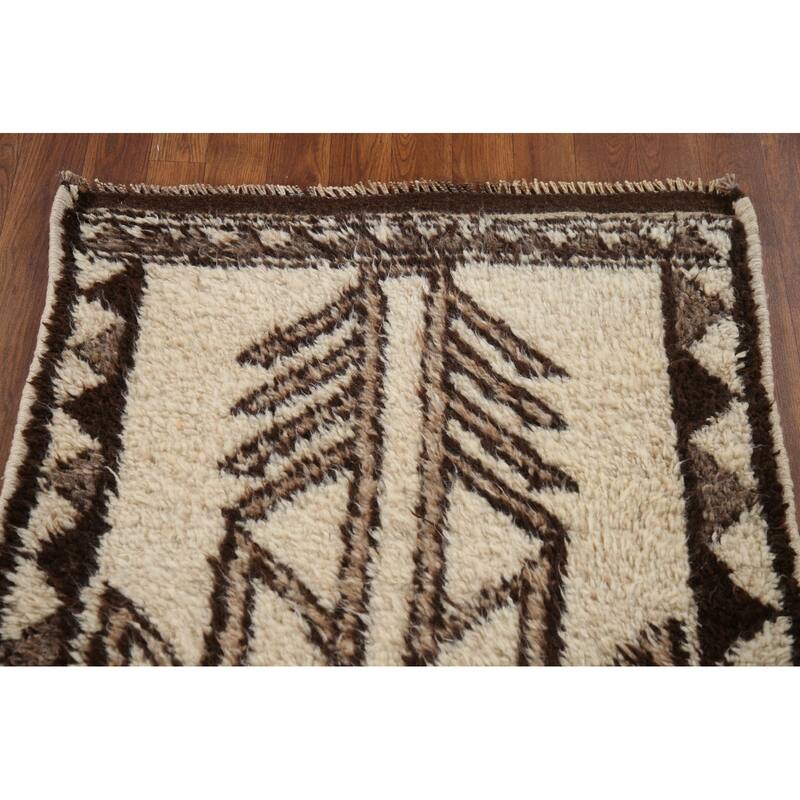 Vegetable Dye Kurdish Oriental Runner Rug Hand-knotted Wool Carpet - 2'11"x 11'7"
