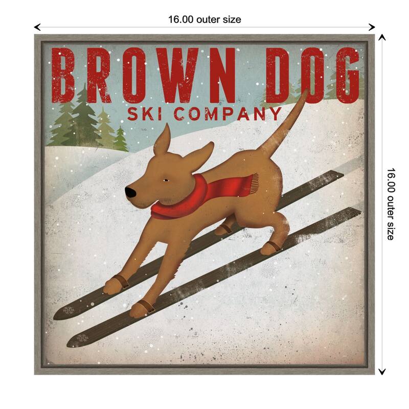 Brown Dog Ski Co by Ryan Fowler Framed Canvas Art
