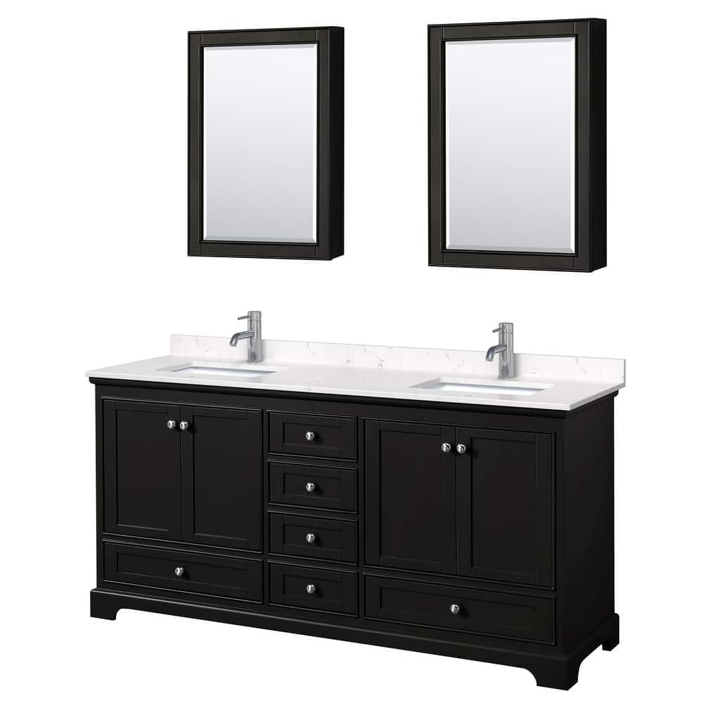 Wyndham Collection Deborah 72" Free Standing Double Basin Vanity Set