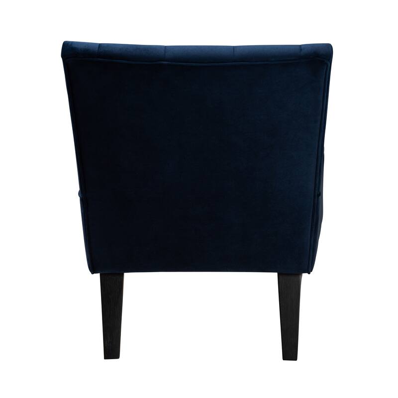 Harmon Contemporary Velvet Fabric and Black Finished Accent Chair