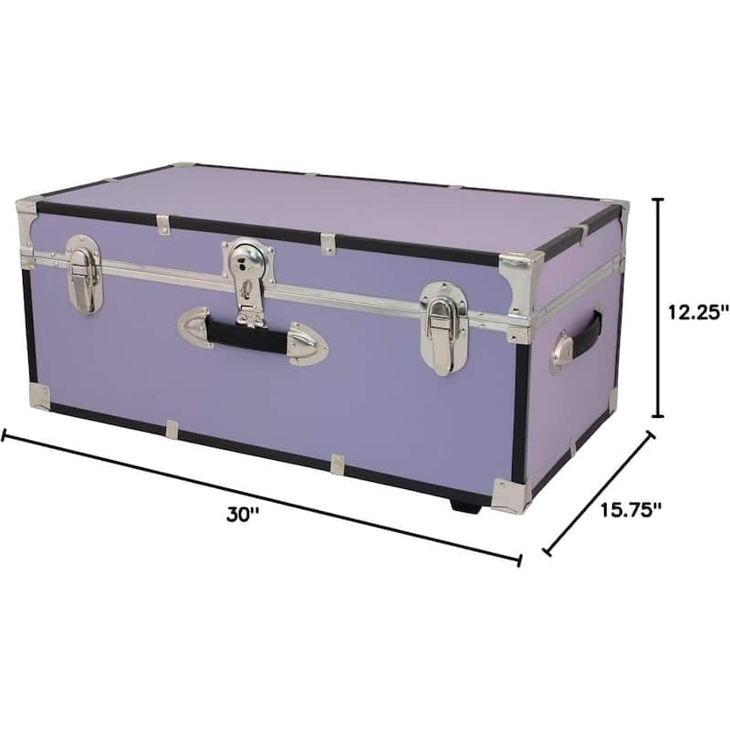 HomeStock Lockable Under Bed Storage Trunk - Heavy Duty Portable Footlocker for College Dorms & Camps with Secure Latch Closure