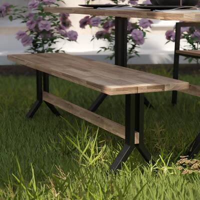 SEI Furniture Shenley Contemporary Natural Wood Bench