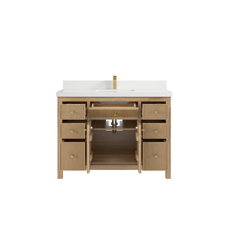 Willow Collections 48 in. W x 22 in. D Sonoma Teak Single Sink Bathroom Vanity with Countertop