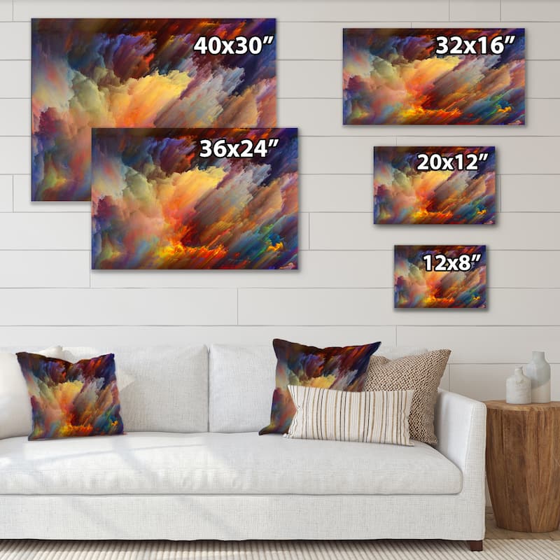 Designart "Colorful Living Paint" Modern Canvas artwork