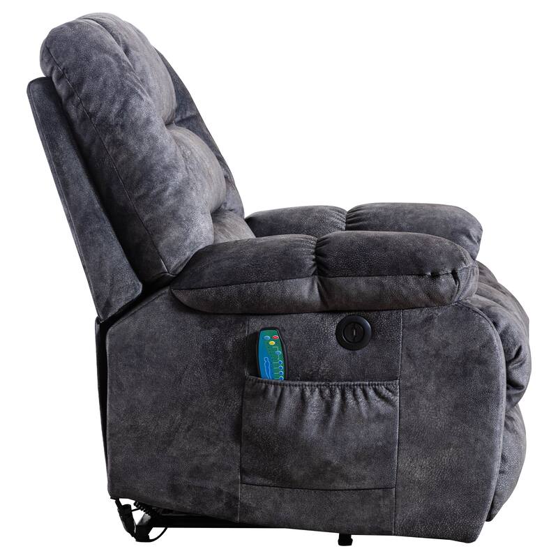 Modern Heavy Recliner Electric Lift Massage Sofa Chairs Heat Therapy Recliner with Padded Arms