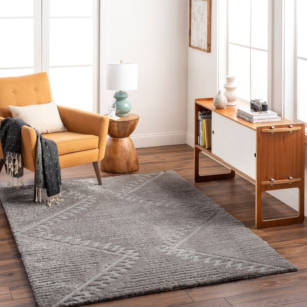 Livabliss Nomadic Boho Diamond Plush Area Rug