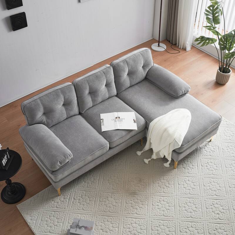 Modern Sectional Sofas Couches Velvet L-Shaped Couches