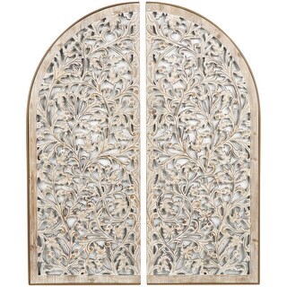 Wooden Floral Handmade Arched Home Wall Decor with Intricate Carvings ...