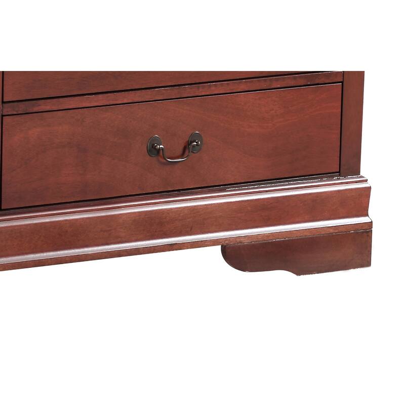 6-Drawer Cherry Double Dresser with Classic Wood Finish, Smooth Glide Drawers, and Traditional Bedroom Design