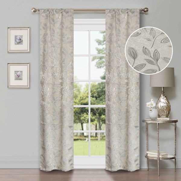 Superior Modern Bohemian Leaves Room Darkening Blackout Curtains Rod Pocket or Grommets Set of 2 On Sale Bed Bath Beyond 19216185