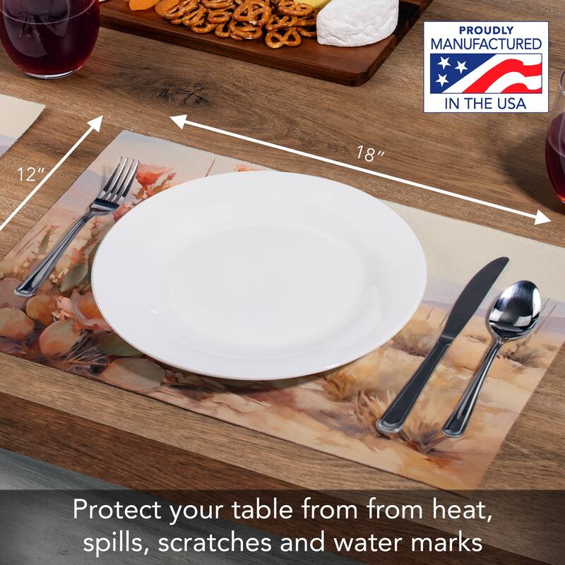 Desertscape 4-Pack Poly-Cotton Blend Placemats Manufactured in The USA Machine Washable Dryer Safe
