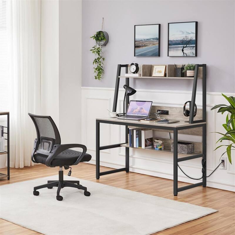 40 Inch Small Desk with Fabric Drawers