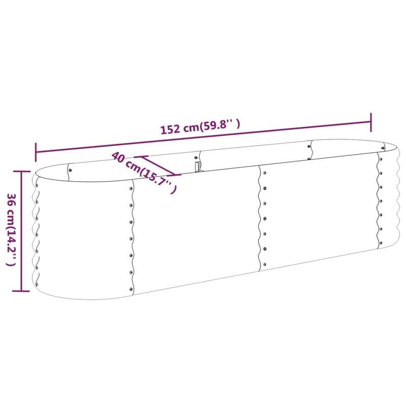 vidaXL Garden Raised Bed Patio Outdoor Raised Planter Box Powder-coated Steel
