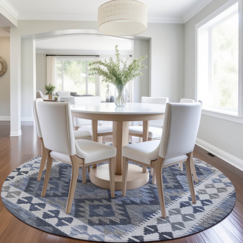 Machine Washable Indoor/ Outdoor Boho Global Chantille Rug