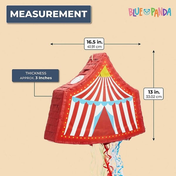 Circus Tent Pinata for Carnival Party, Small Pull String Pinata (16.5 x ...