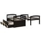 preview thumbnail 20 of 36, Twin Over Twin Bunk Bed with Ladder and Safety Rail, Twin Trundle Bed with 3 Drawers for Teens Bedroom, Guest Room Furniture