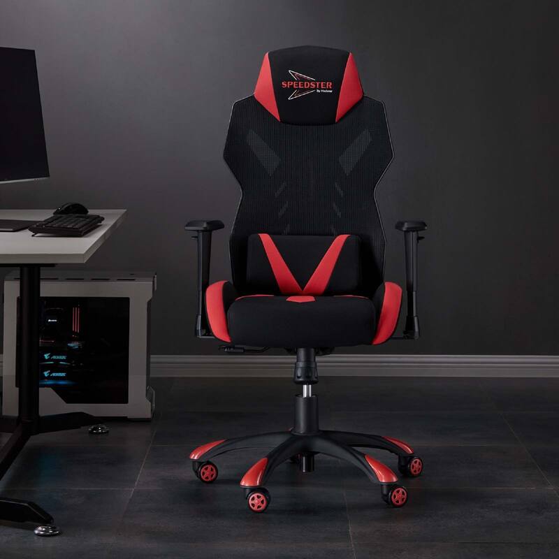 Modway Speedster Ergonomic Mesh Gaming Computer Desk Chair, Black Red