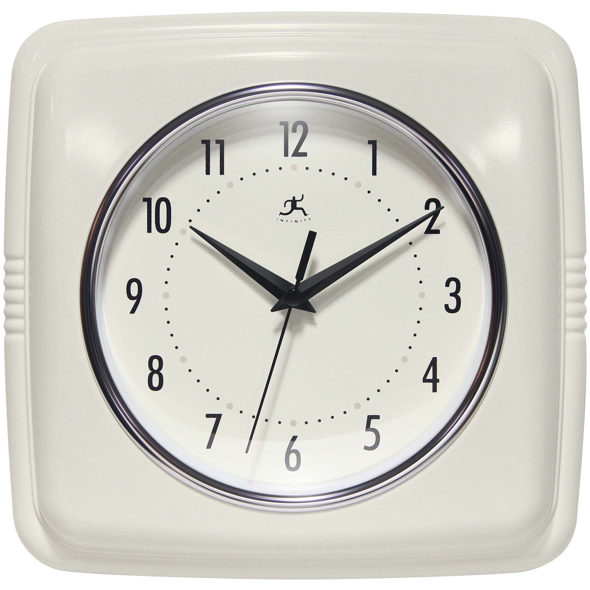 Infinity Instruments Retro 9.25-inch Square Wall Clock - 9.25 x 1.875 x 9.5