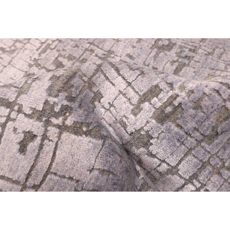 ECARPETGALLERY Hand-knotted Legacy Grey Silk, Wool Rug - 5'11 x 5'11