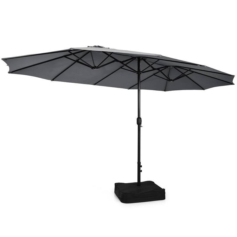 Gymax 15 ft Double-Sided Patio Twin Umbrella Extra-Large Market