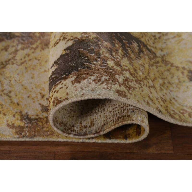 Multi-Color Abstract Oriental Area Rug Hand-Knotted Wool Carpet - 6'0" x 9'0"