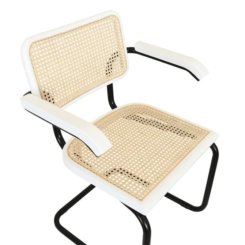 Breuer Chair Company Marcel Breuer Cesca Cane Cantilever Armchair Arm Chair w/ Black Steel Frame (Various Wood & Cane Colors)