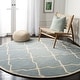 preview thumbnail 8 of 84, SAFAVIEH Handmade Chatham Eppie Modern Moroccan Wool Rug 5' Round - Blue/Ivory - Round