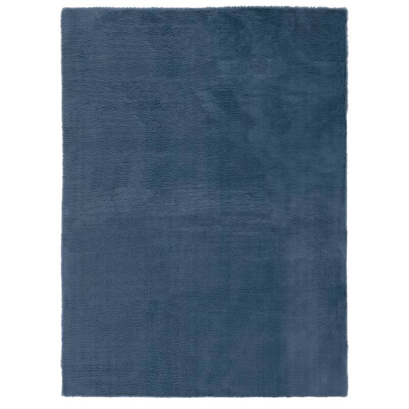 SAFAVIEH Faux Rabbit Fur Catja Machine Washable Slip Resistant - 3' x 5' - Dark Grey - Rectangle