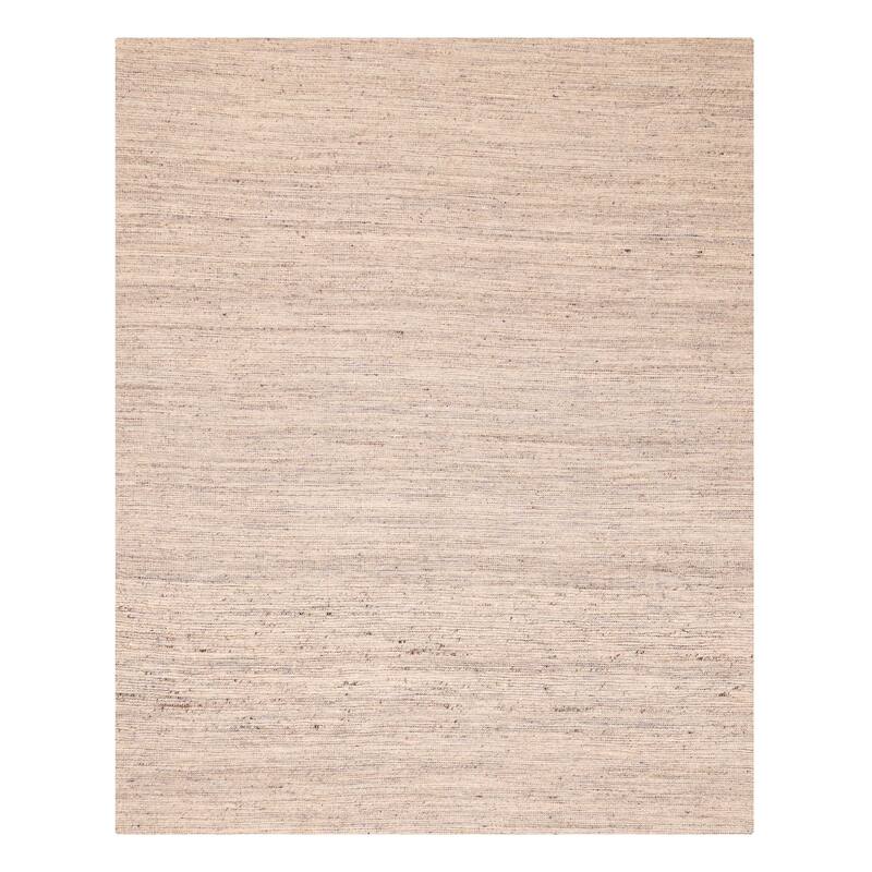 ECARPETGALLERY Braid weave Sienna Light Grey Wool Kilim - 8'3 x 10'4