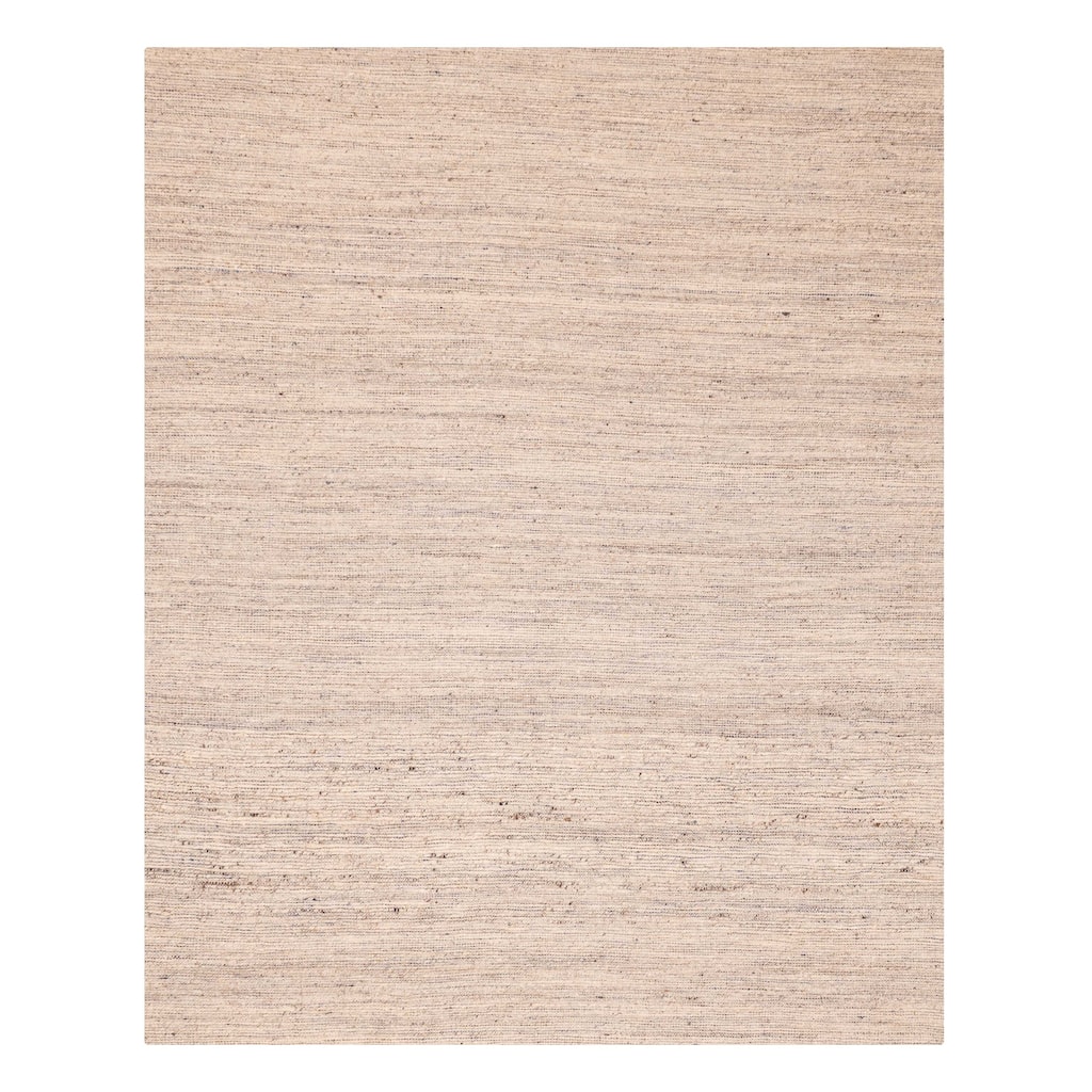 ECARPETGALLERY Braid weave Sienna Light Grey Wool Kilim - 8'3 x 10'4