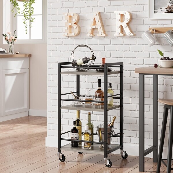 Small Home Bar Serving Carts Mini Bar Cart with Wheels 16.1 W x 10.2 D x 32.2 H On Sale Bed Bath Beyond 40034829