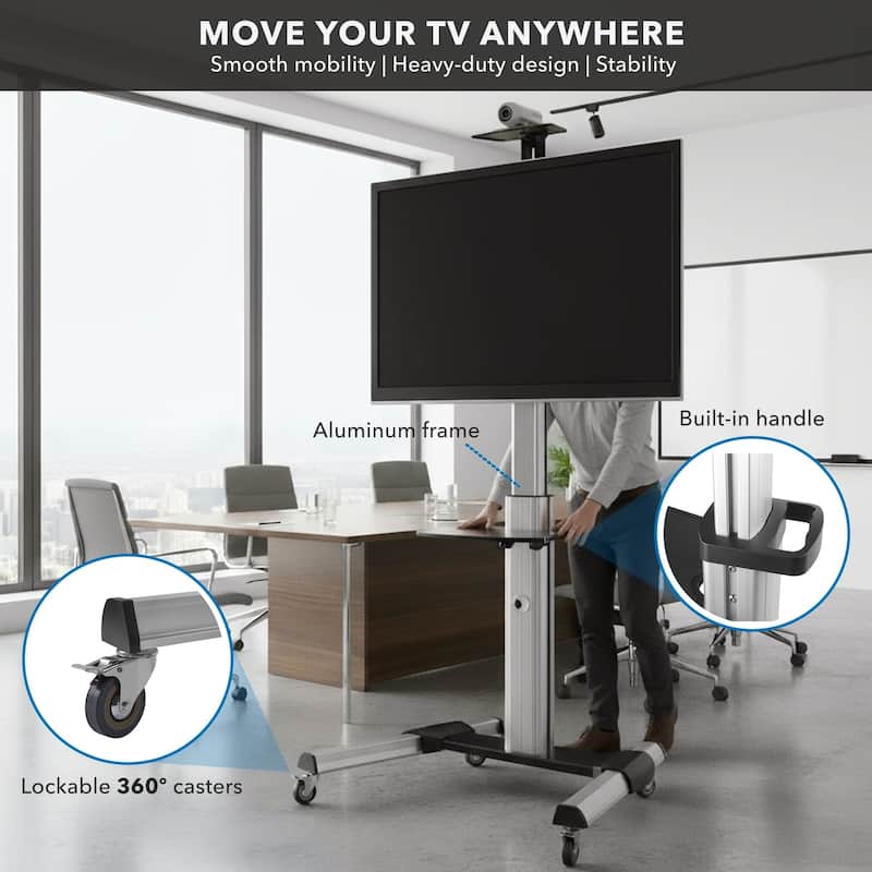 Mount-It! Mobile TV Stand for Flat Screen Televisions - Black