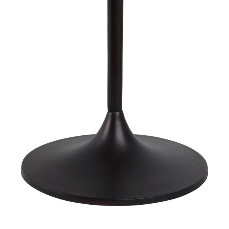Metal Base Marble Top Modern Glam Accent Table Round Silhouette