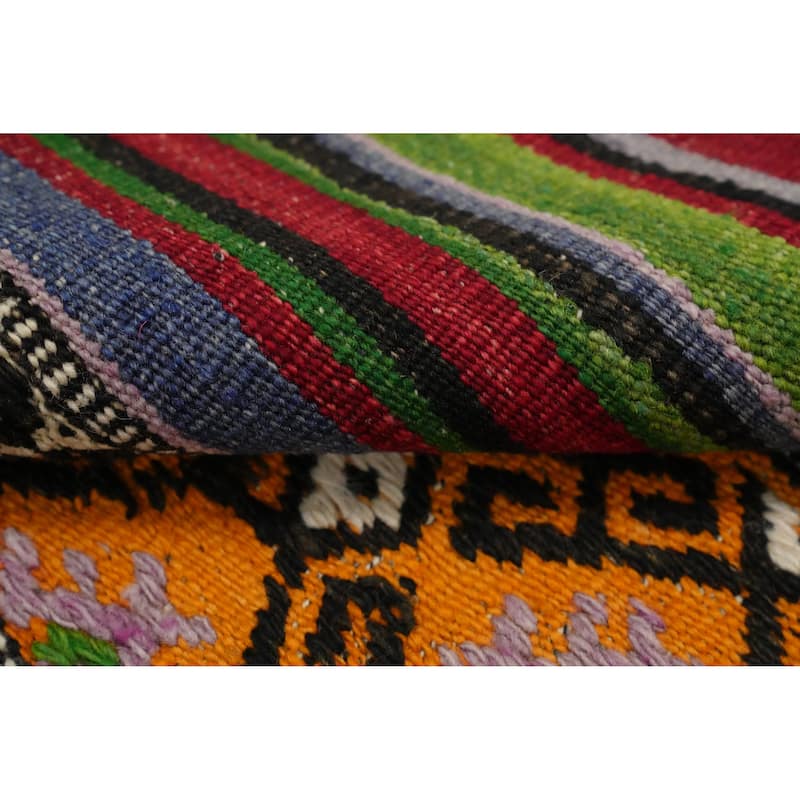 Hand Woven Oriental 100% Wool Carpet Southwestern Tribal Multi-Colored Kilim Area Rug - 7' 4'' X 4' 7''