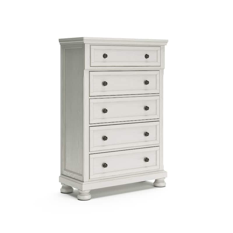Signature Design by Ashley Robbinsdale Antique White Five Drawer Chest