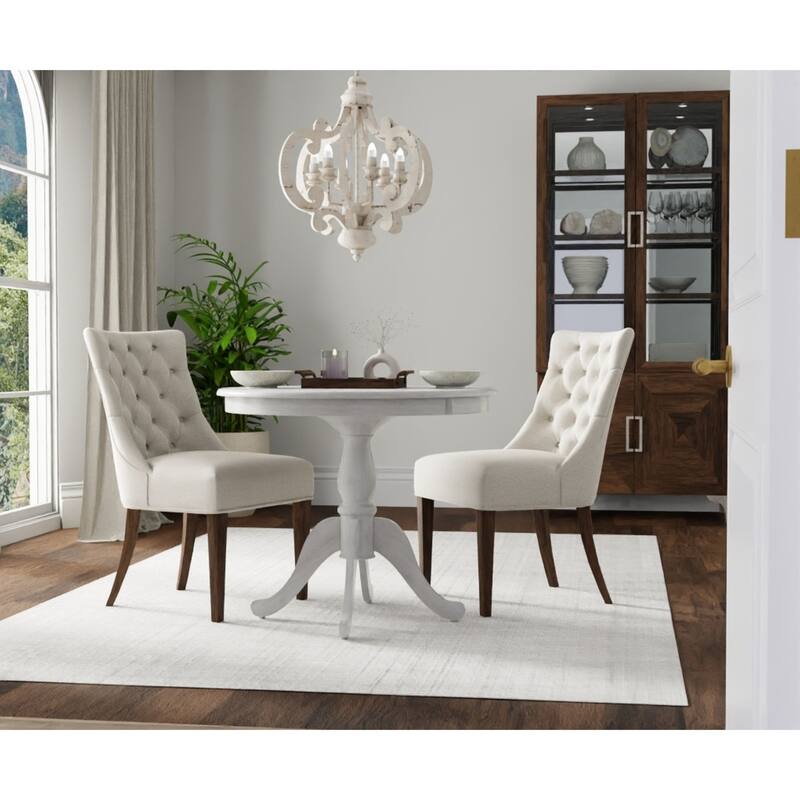 Round Solid Pedestal Dining Table - 36" - White