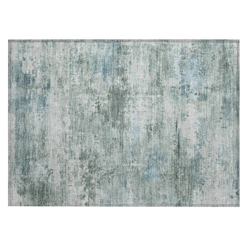 Machine Washable Indoor/ Outdoor Modern Solid Chantille Rug