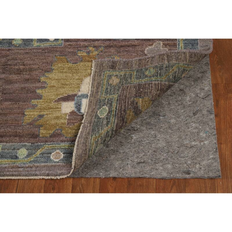 Hand Knotted Oriental 100% Wool Carpet Transitional All-Over Brown Oushak Area Rug - 11' 6'' X 9' 0''